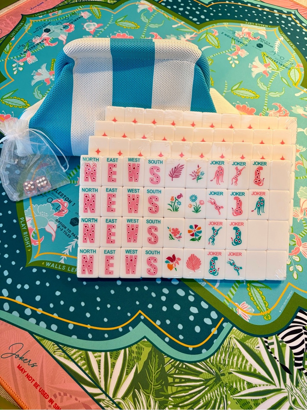 Jungle 🐆 Safari 🌴 Mahjong Tiles & Tile Bag 🀄️🌸